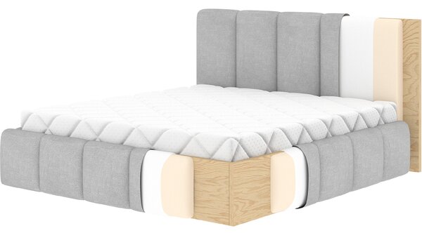 Eltap Čalouněná postel Edvige dřevěný rám Materiál a barva potahu: Berlin 01 - šedá, Rozměr: 140x200