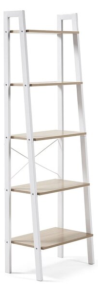 Bílý/v přírodní barvě regál v dekoru dubu 56x172x32 cm Aarhus – Kave Home
