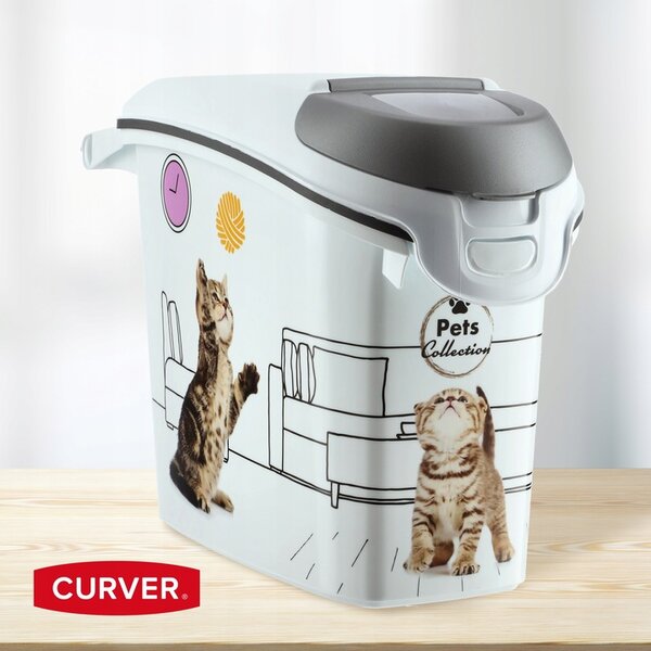 CURVER Kontejner a úložný box na granule pro kočky, 15l/6kg CAT