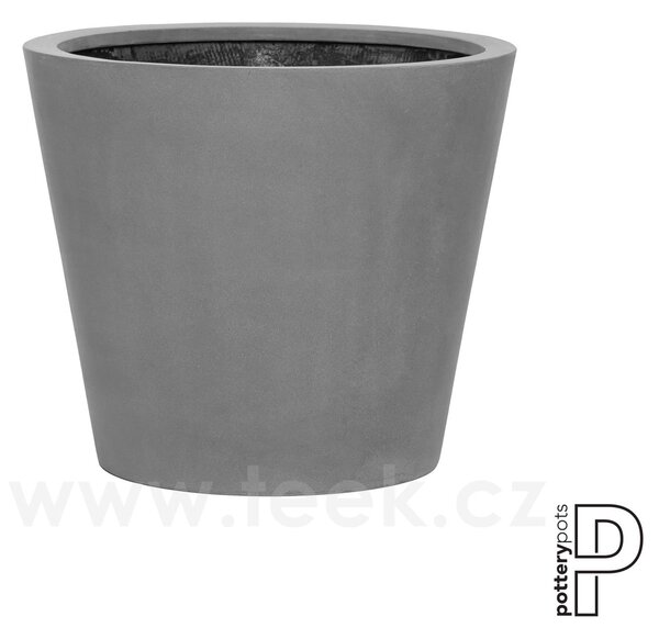 Pottery Pots Venkovní květináč kulatý Bucket M, Grey (barva šedá), kolekce Natural, kompozit Fiberstone, průměr 58 cm x v 50 cm, objem cca 95 l