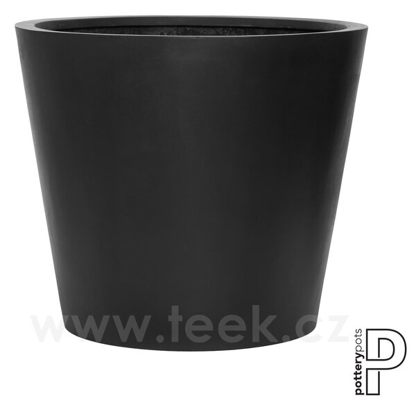 Pottery Pots Venkovní květináč kulatý Bucket L, Black (barva černá), kolekce Natural, kompozit Fiberstone, průměr 68 cm x v 60 cm, objem cca 165 l