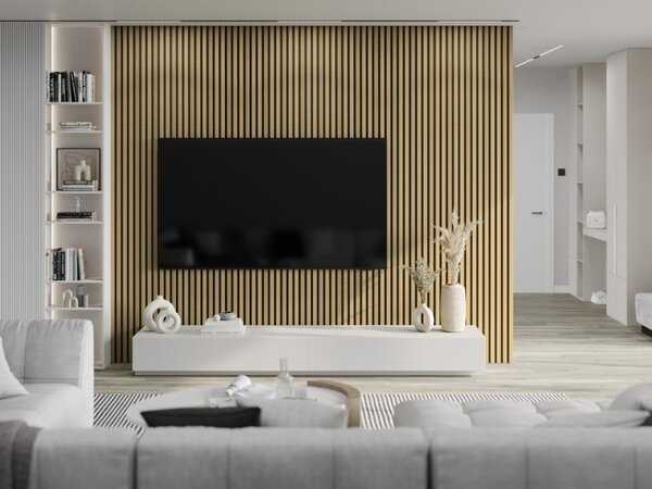 Mexen Lam-B, akustické stěnové lamely 275 × 30 cm, HDF deska 4 mm, technická dýha, bambus přírodní, S100-275307-3015-011