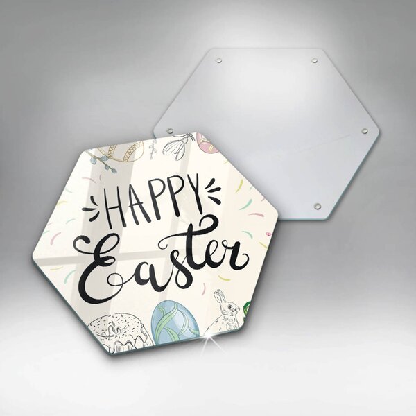 Skleněná krájecí deska Happy easter