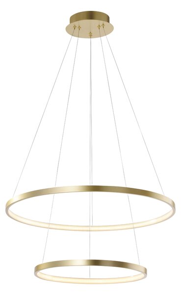 Moderní kruhová závěsná lampa zlatá vč. LED - Anella Duo