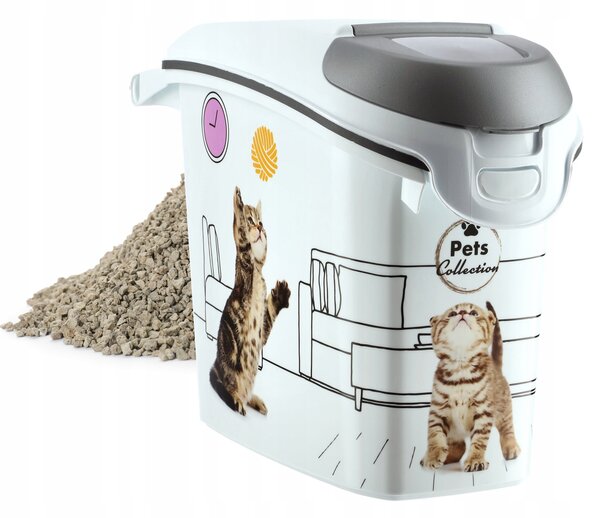 CURVER Kontejner a úložný box na granule pro kočky, 15l/6kg CAT