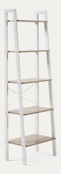 Bílý/v přírodní barvě regál v dekoru dubu 56x172x32 cm Aarhus – Kave Home