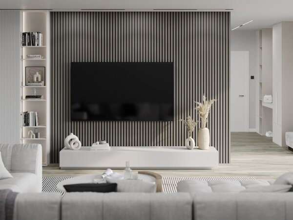 Mexen Lam-B, akustické stěnové lamely 275 × 30 cm, HDF deska 4 mm, technická dýha, dub ocelový, S100-275307-3015-006