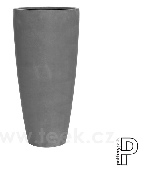 Pottery Pots Venkovní květináč kulatý Dax XL, Grey (barva šedá), kolekce Natural, kompozit Fiberstone, průměr 47 cm x v 100 cm, objem cca 128 l