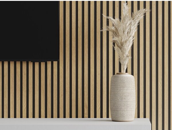 Mexen Lam-B, akustické stěnové lamely 275 × 30 cm, HDF deska 4 mm, technická dýha, borovice klasická, S100-275307-3015-012