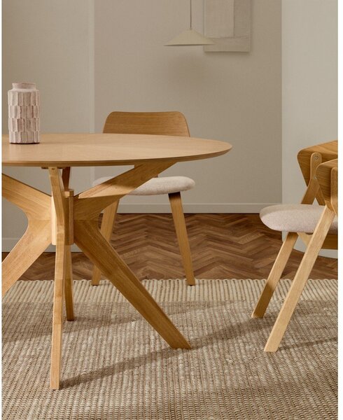 Kulatý jídelní stůl s deskou v dubovém dekoru ø 120 cm Naanim – Kave Home