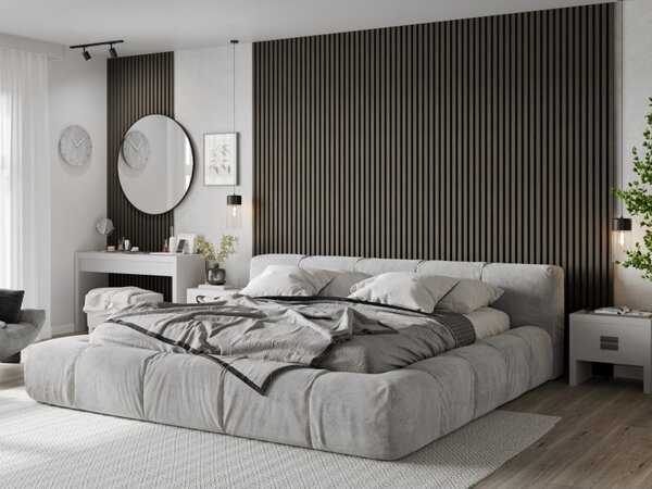 Mexen Lam-F, akustické stěnové lamely 275 × 30 cm, plstěný podklad 8 mm, technická dýha, dub onyxový, S105-275307-3015-010