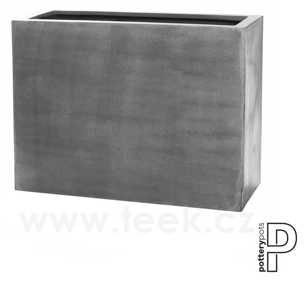 Pottery Pots Venkovní květináč obdélníkový Jort L, Grey (barva šedá), kolekce Natural, kompozit Fiberstone, d 95 cm x š 38 cm x v 72 cm, objem cca 252 l