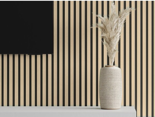 Mexen Lam-B, akustické stěnové lamely 275 × 30 cm, HDF deska 4 mm, technická dýha, dub pískový, S100-275307-3015-001