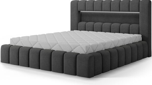 Eltap Čalouněná postel Lamica s úložným prostorem - ocel Materiál a barva potahu: Monolith 97 - tmavě šedá, Rozměr: 160x200