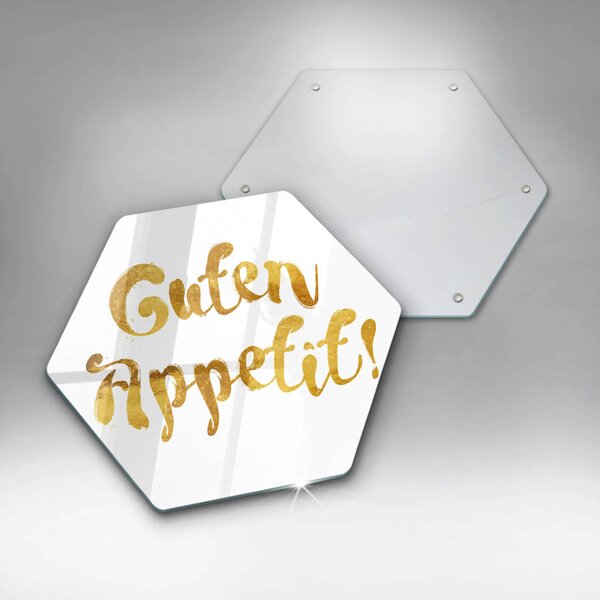 Skleněná krájecí deska Nápis guten appetit!