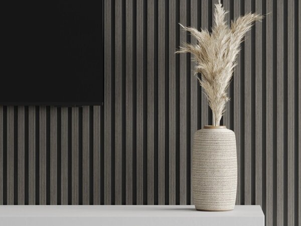 Mexen Lam-B, akustické stěnové lamely 275 × 30 cm, HDF deska 4 mm, technická dýha, dub onyxový, S100-275307-3015-010