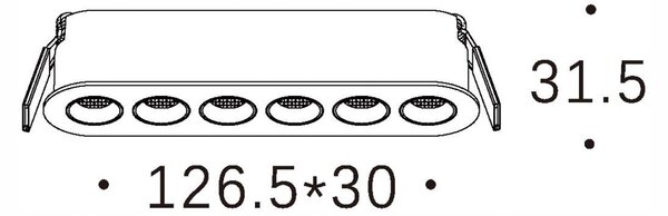 Mono LED zápustné svítidlo Ra>90 6Bílá2700K