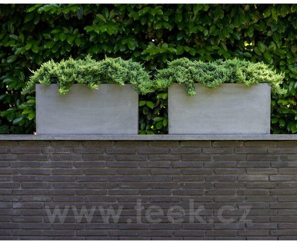 Pottery Pots Venkovní květináč obdélníkový Jort M, Grey (barva šedá), kolekce Natural, kompozit Fiberstone, d 100 cm x š 40 cm x v 50 cm, objem cca 200 l