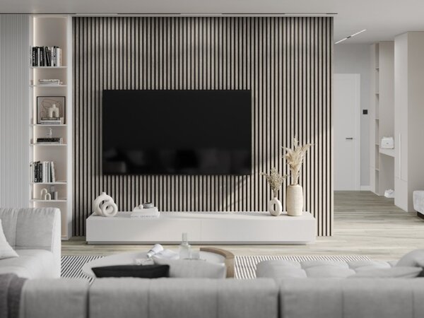 Mexen Lam-B, akustické stěnové lamely 275 × 30 cm, HDF deska 4 mm, technická dýha, dub popelavý, S100-275307-3015-005