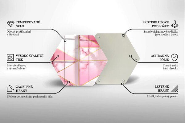 Skleněná deska do kuchyně Geometrický mramor