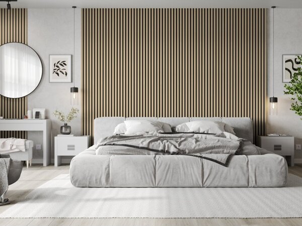 Mexen Lam-B, akustické stěnové lamely 275 × 30 cm, HDF deska 4 mm, technická dýha, dub pískový, S100-275307-3015-001