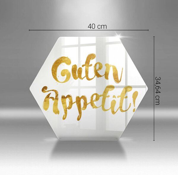 Skleněná krájecí deska Nápis guten appetit!