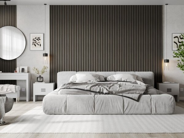 Mexen Lam-F, akustické stěnové lamely 275 × 30 cm, plstěný podklad 8 mm, technická dýha, dub onyxový, S105-275307-3015-010