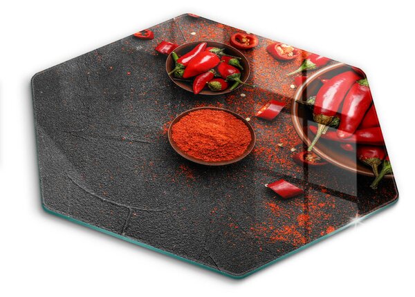 Skleněná krájecí deska Červené chilli papričky