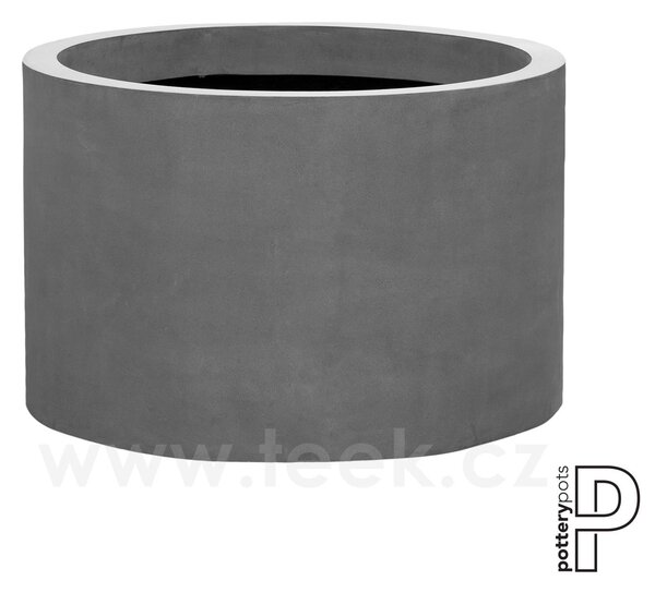 Pottery Pots Venkovní květináč kulatý Jumbo Max Mid. High XXL, Grey (barva šedá), kolekce Natural, kompozit Fiberstone, průměr 140 cm x v 90 cm, objem cca 1106 l