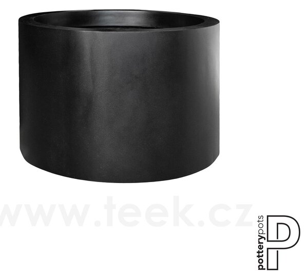 Pottery Pots Venkovní květináč kulatý Jumbo Max Mid. High M (barva černá), kolekce Natural, kompozit Fiberstone, průměr 70 cm x v 50 cm, objem cca 192 l