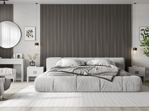 Mexen Lam-B, akustické stěnové lamely 275 × 30 cm, HDF deska 4 mm, technická dýha, dub stříbřitý, S100-275307-3015-007