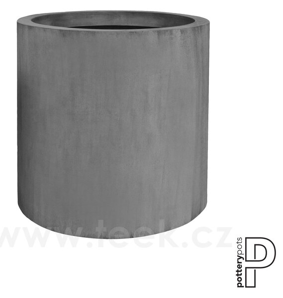 Pottery Pots Venkovní květináč kulatý Jumbo Max XL, Grey (barva šedá), kolekce Natural, kompozit Fiberstone, průměr 110 cm x v 110 cm, objem cca 1026 l