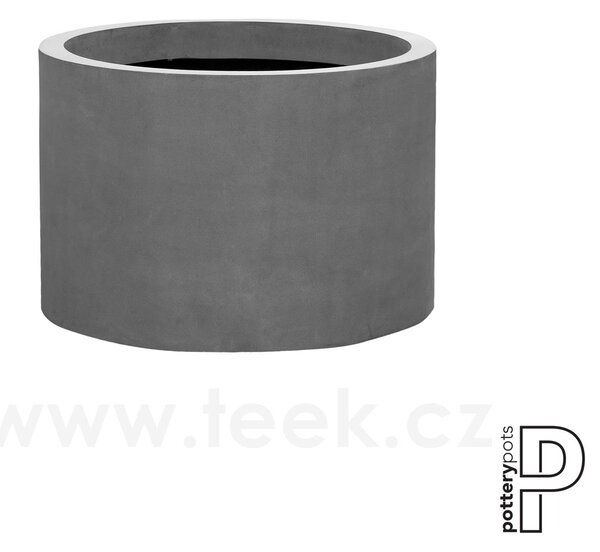 Pottery Pots Venkovní květináč kulatý Jumbo Max Mid. High M, Grey (barva šedá), kolekce Natural, kompozit Fiberstone, průměr 70 cm x v 50 cm, objem cca 192 l