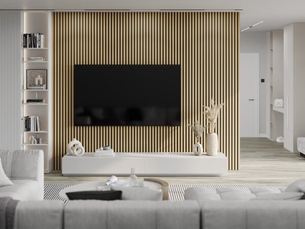Mexen Lam-B, akustické stěnové lamely 275 × 30 cm, HDF deska 4 mm, technická dýha, dub zlatavý, 275307-3015-003