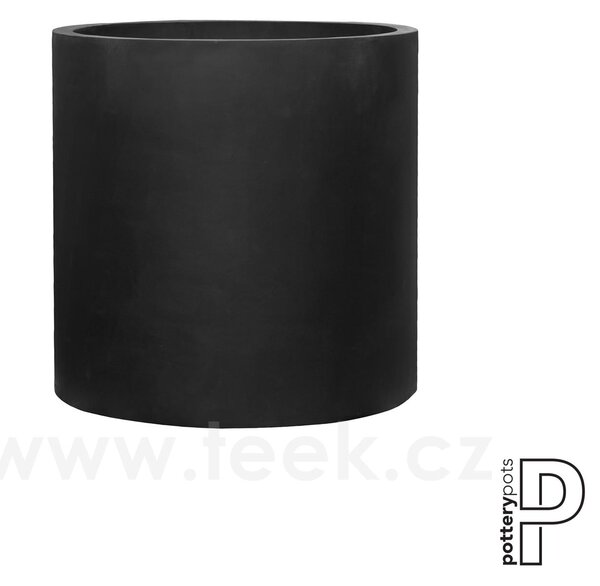 Pottery Pots Venkovní květináč kulatý Jumbo Max L (barva černá), kolekce Natural, kompozit Fiberstone, průměr 90 cm x v 90 cm, objem cca 560 l