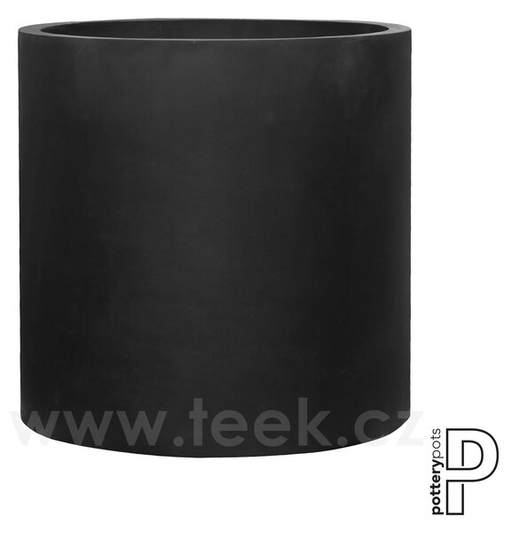 Pottery Pots Venkovní květináč kulatý Jumbo Max XL (barva černá), kolekce Natural, kompozit Fiberstone, průměr 110 cm x v 110 cm, objem cca 1026 l