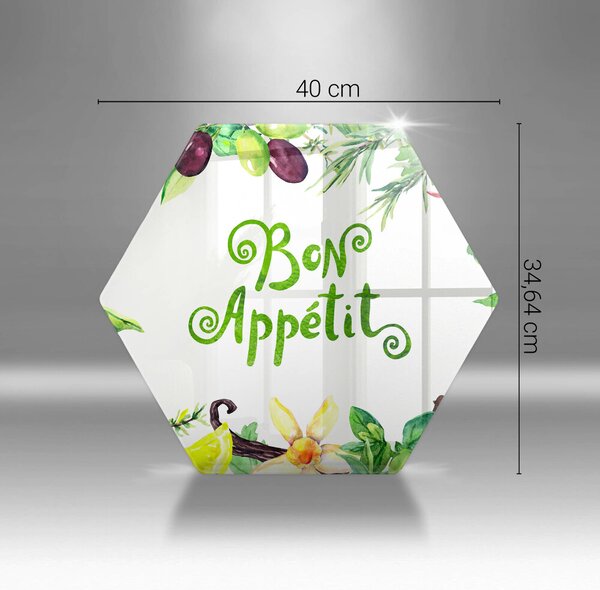 Skleněná krájecí deska Bon appetit nápis