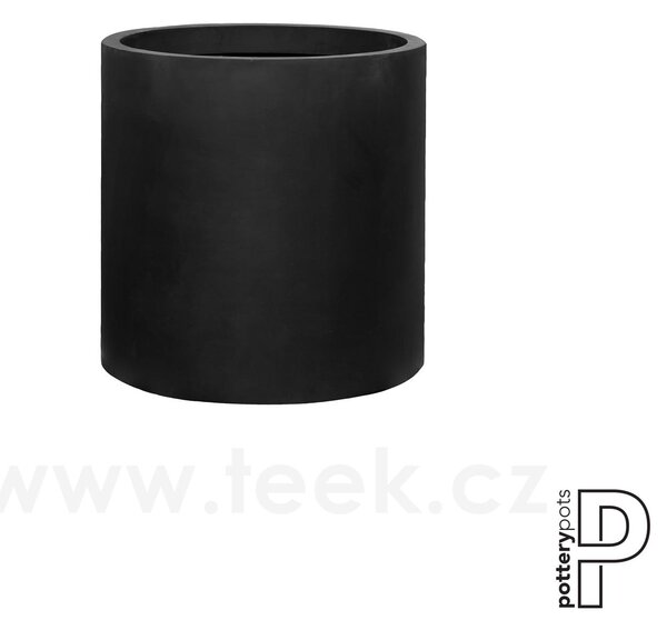 Pottery Pots Venkovní květináč kulatý Jumbo Max M (barva černá), kolekce Natural, kompozit Fiberstone, průměr 70 cm x v 70 cm, objem cca 262 l