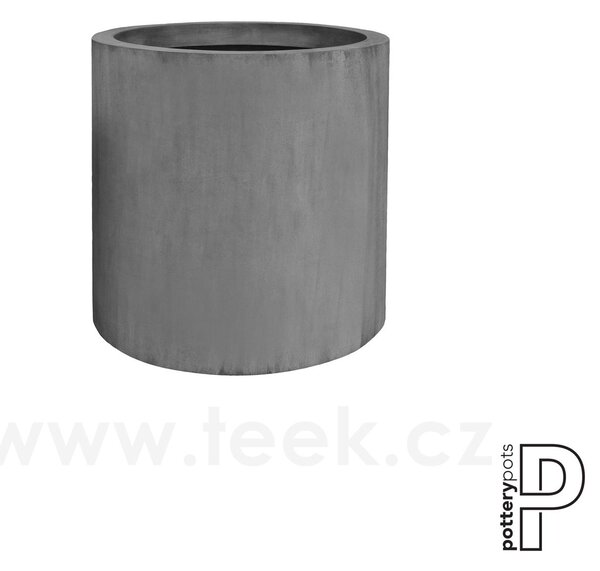 Pottery Pots Venkovní květináč kulatý Jumbo Max M, Grey (barva šedá), kolekce Natural, kompozit Fiberstone, průměr 70 cm x v 70 cm, objem cca 262 l
