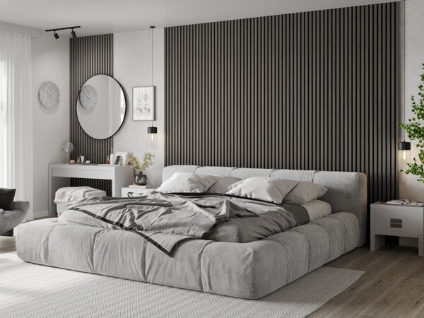 Mexen Lam-B, akustické stěnové lamely 275 × 30 cm, HDF deska 4 mm, technická dýha, dub stříbřitý, S100-275307-3015-007