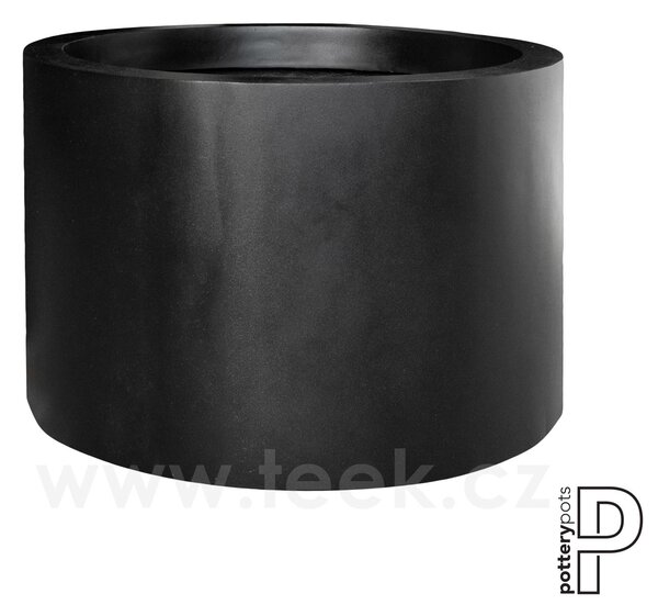 Pottery Pots Venkovní květináč kulatý Jumbo Max Mid. High XXL, Black (barva černá), kolekce Natural, kompozit Fiberstone, průměr 140 cm x v 90 cm, objem cca 1106 l