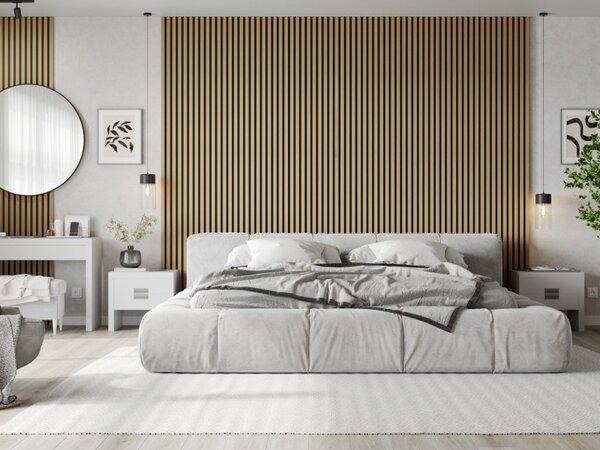 Mexen Lam-B, akustické stěnové lamely 275 × 30 cm, HDF deska 4 mm, technická dýha, dub zlatavý, 275307-3015-003