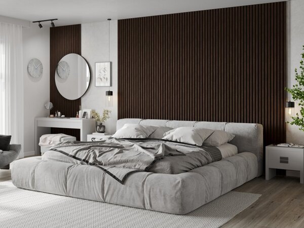 Mexen Lam-F, akustické stěnové lamely 275 × 30 cm, plstěný podklad 8 mm, technická dýha, eben hnědý, S105-275307-3015-022