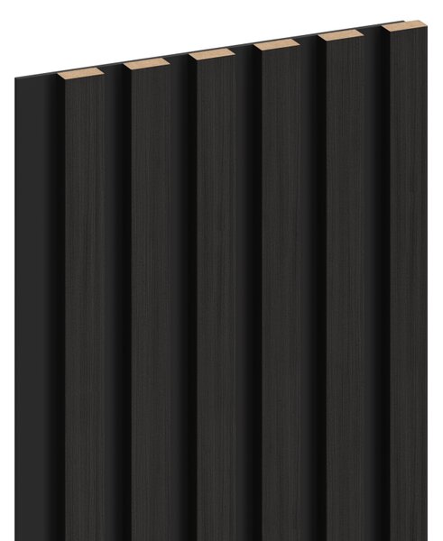 Mexen Lam-B, akustické stěnové lamely 275 × 30 cm, HDF deska 4 mm, technická dýha, eben černý, S100-275307-3015-023