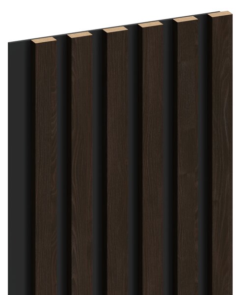 Mexen Lam-B, akustické stěnové lamely 275 × 30 cm, HDF deska 4 mm, technická dýha, eben hnědý, S100-275307-3015-022