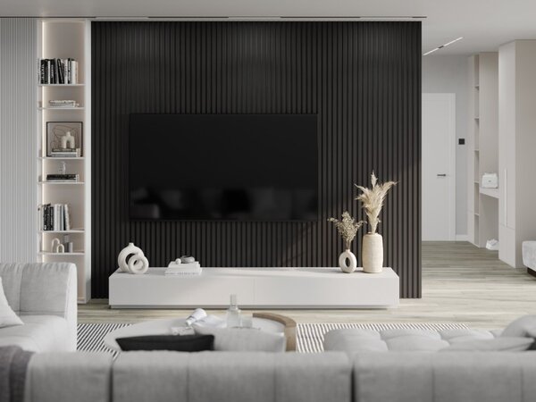 Mexen Lam-B, akustické stěnové lamely 275 × 30 cm, HDF deska 4 mm, technická dýha, eben černý, S100-275307-3015-023