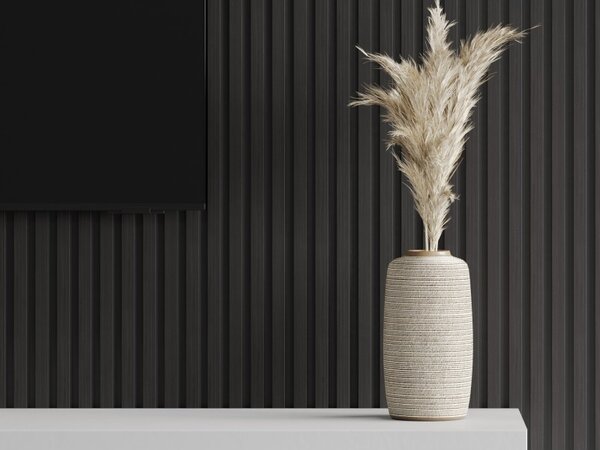 Mexen Lam-B, akustické stěnové lamely 275 × 30 cm, HDF deska 4 mm, technická dýha, eben černý, S100-275307-3015-023