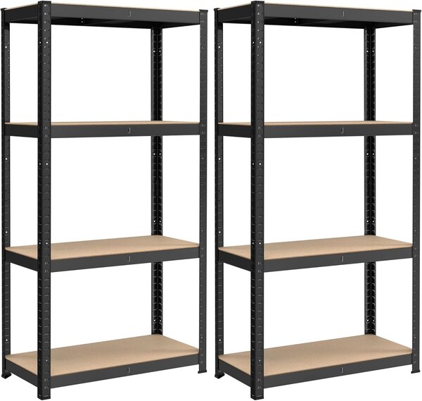 SONGMICS Dvoudílný regálový systém pro vysoké zatížení 80 x 160 x 40 cm nosnost 520 kg na polici černý