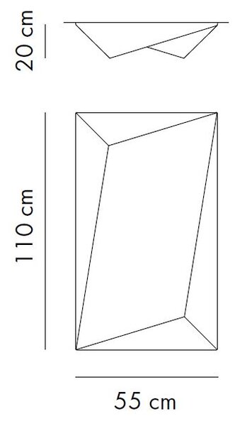 Axolight Ukiyo, stropní/nástěnné svítidlo s bílý textilním povlakem, 3xE27 max. 16W, 110x55cm