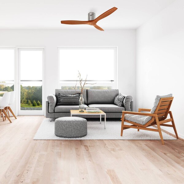 LEDS-C4 Stropní ventilátor Stem s dřevěnými lopatkami, dřevo tmavé, Tmavé dřevo, Obývací pokoj / jídelna, Dřevo, Moderní